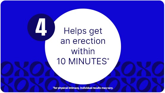 Helps get an erection with 10 MINUTES* *for physical intimacy. Individual results may vary.